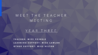 Meet the Teacher Year 3